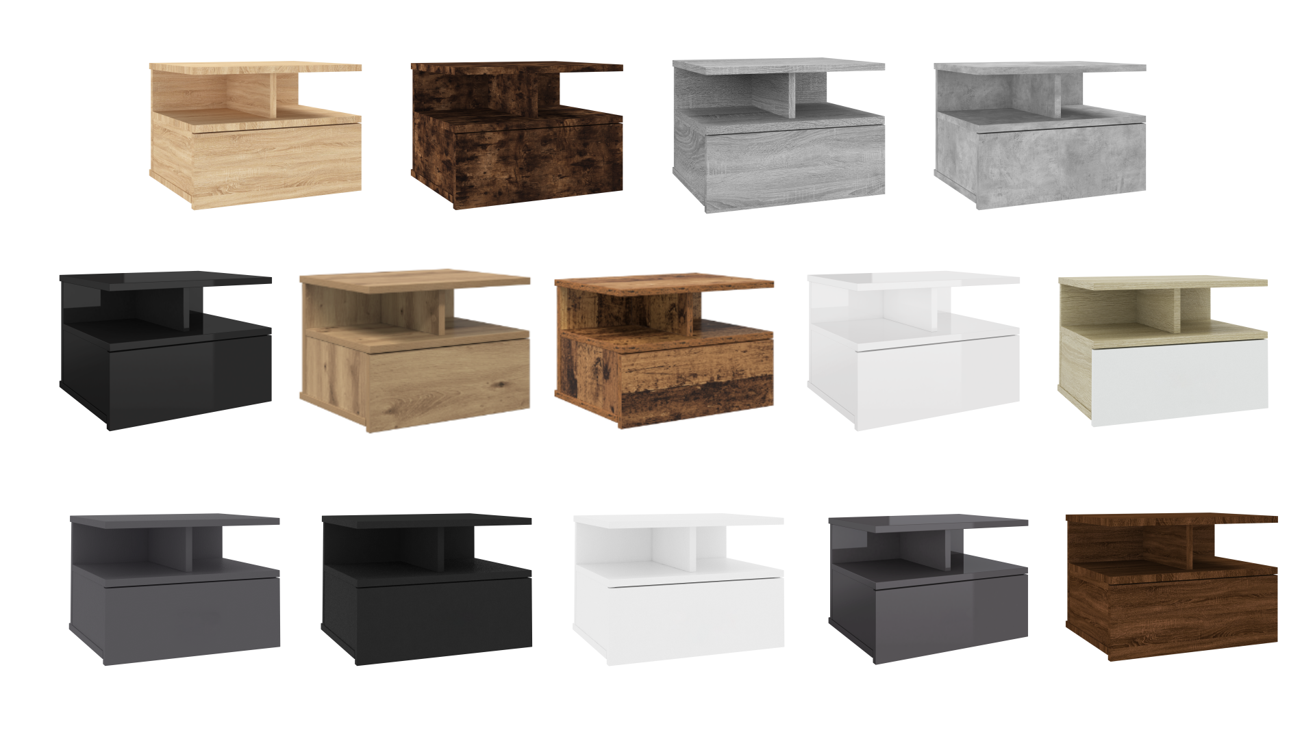 vidaXL Agglomère Floating Bedside Tables 2 Pieces 40 x 31 x